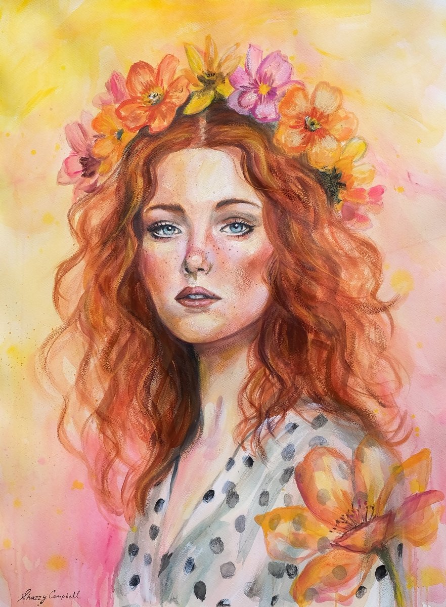 She Is As Wild As Her Red Hair (Canvas Print) - Shazzy Campbell Art