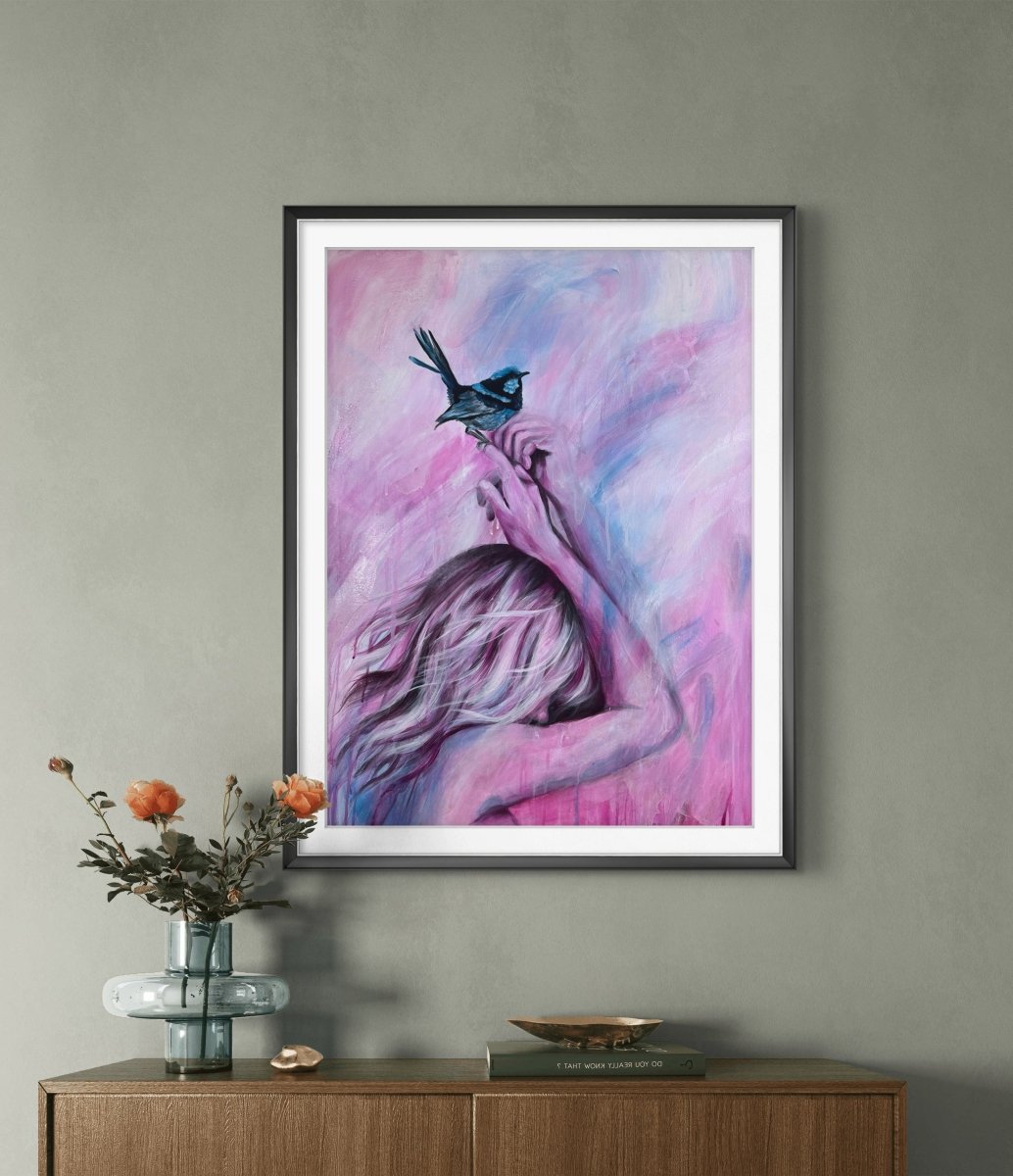 Bluebirds Touch (Fine Art Print) - Shazzy Campbell Art