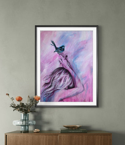Bluebirds Touch (Fine Art Print) - Shazzy Campbell Art