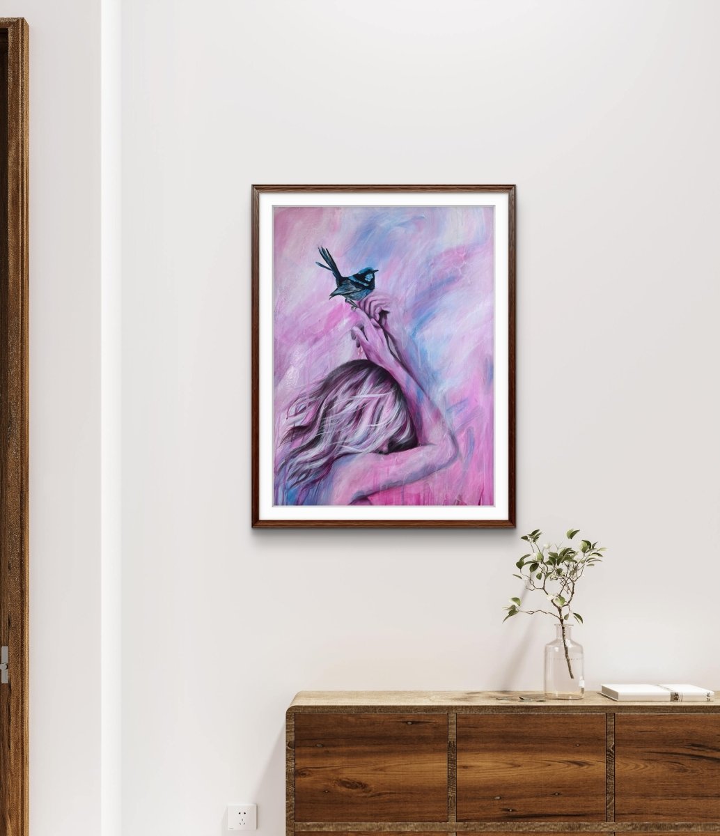 Bluebirds Touch (Fine Art Print) - Shazzy Campbell Art