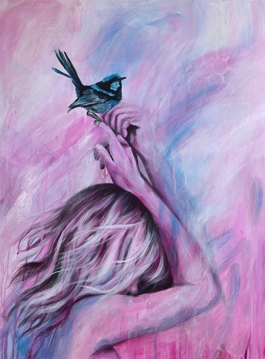 Bluebirds Touch (Fine Art Print) - Shazzy Campbell Art