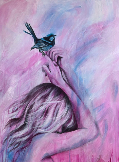 Bluebirds Touch (Fine Art Print) - Shazzy Campbell Art