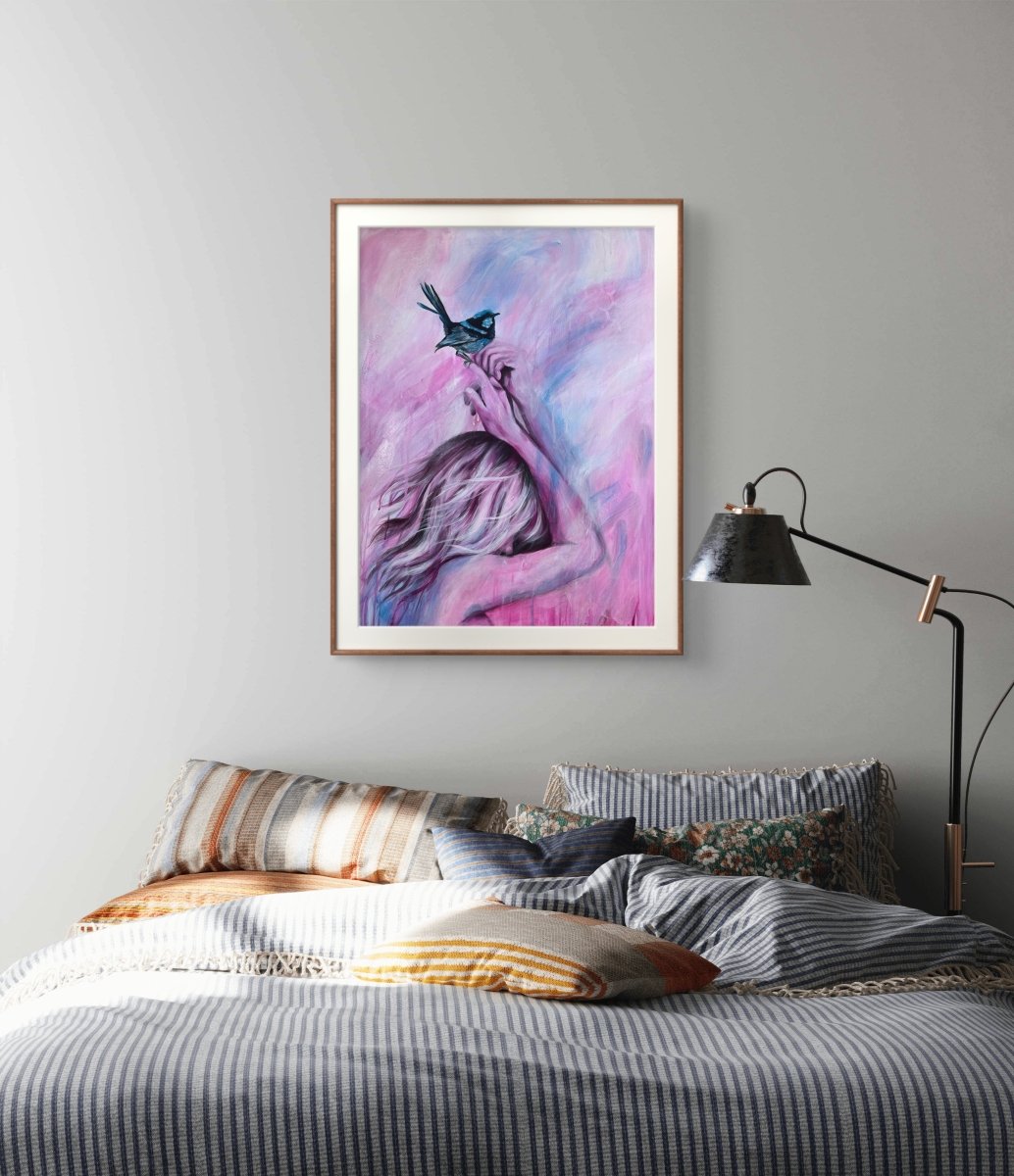 Bluebirds Touch (Fine Art Print) - Shazzy Campbell Art