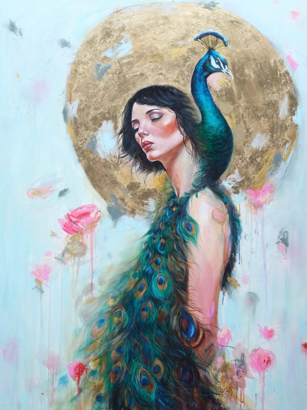 Feathers were always her. Glamour from the peacock