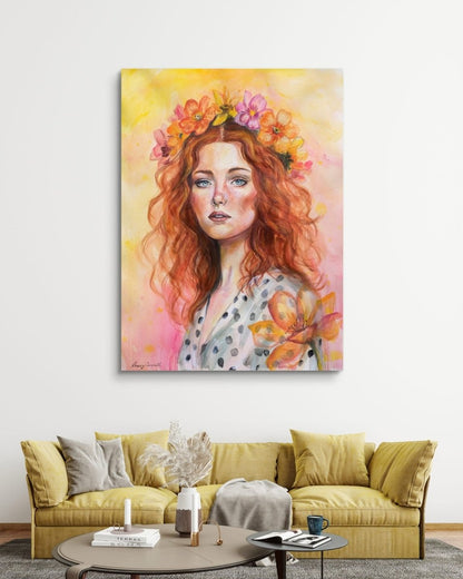 She Is As Wild As Her Red Hair (Canvas Print) - Shazzy Campbell Art