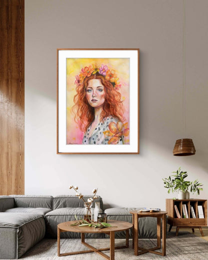 She Is As Wild As Her Red Hair (Fine Art Print) - Shazzy Campbell Art